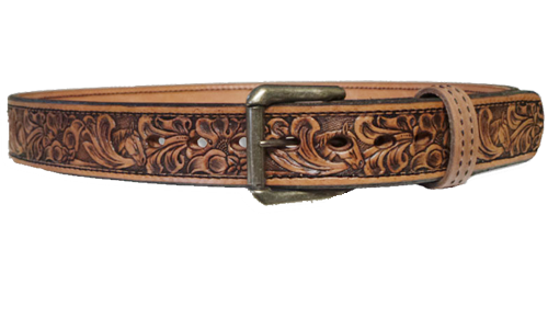 Embossed Horse and Floral Belt - armourbelts.com
